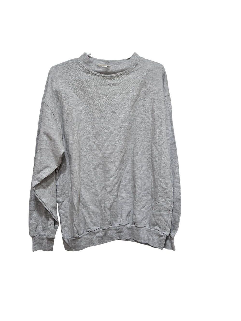 Vintage SandWalkers USA Mock Neck Gray Cotton Sweatshirt Raglan Medium